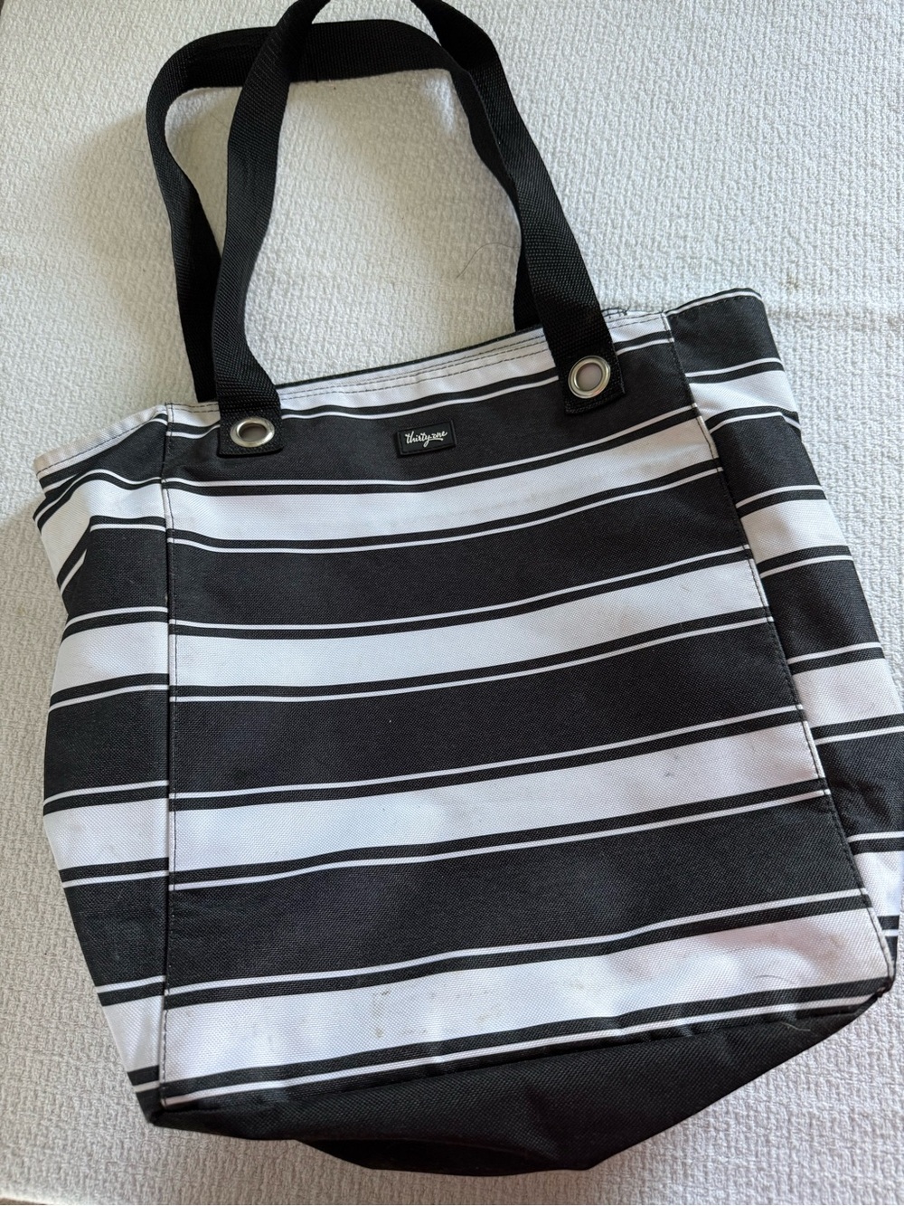 thirty-one Black and White Striped Tote